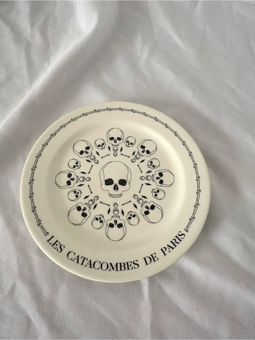 Paris Catacombs souvenir ceramic dessert plate dining kitchenware serving Gien